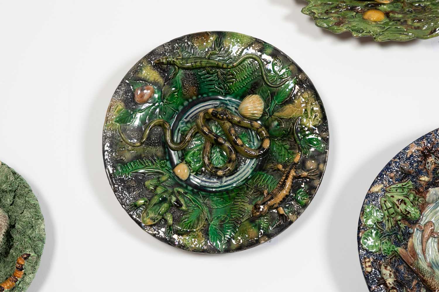 Lot 188 - A Palissy ware dish by Alfred Renoleau