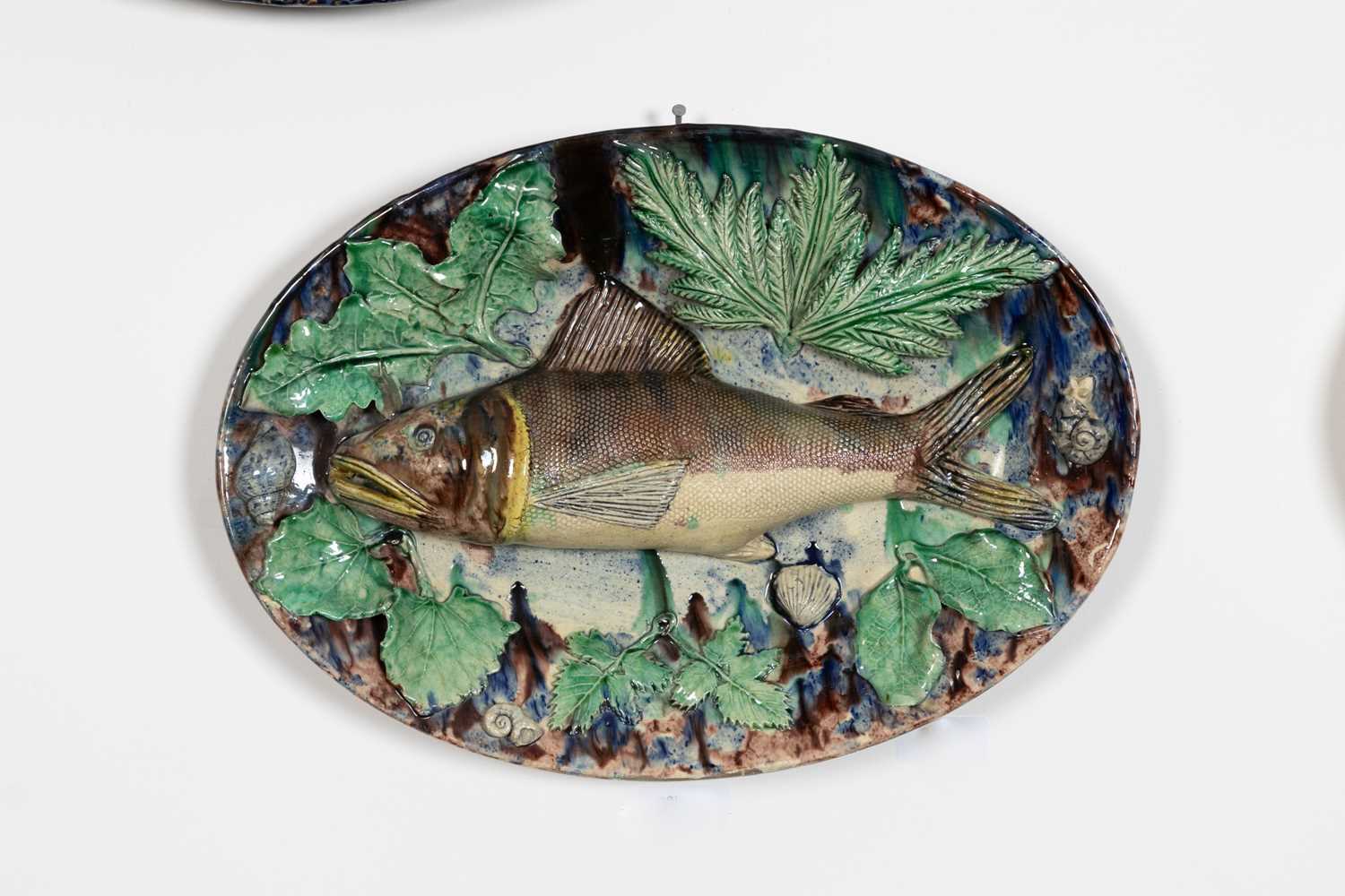 Lot 186 - A Palissy ware oval dish by Achille Barbizet