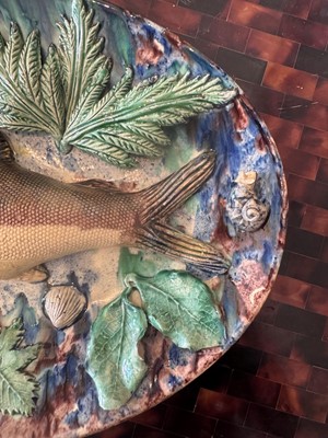 Lot 186 - A Palissy ware oval dish by Achille Barbizet