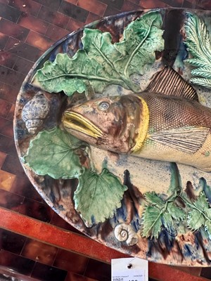 Lot 186 - A Palissy ware oval dish by Achille Barbizet