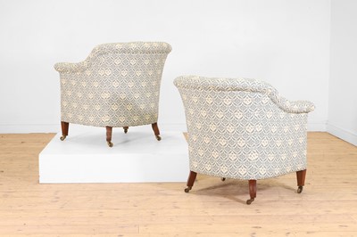 Lot 474 - A pair of button-upholstered 'Pickwell' tub chairs by Howard & Sons
