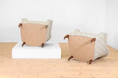 Lot 474 - A pair of button-upholstered 'Pickwell' tub chairs by Howard & Sons