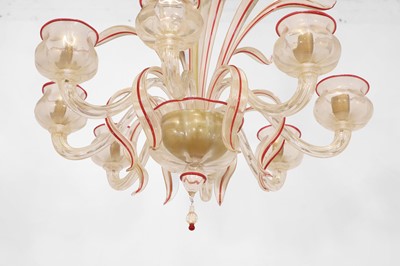 Lot 20 - A Murano clear and coloured glass chandelier