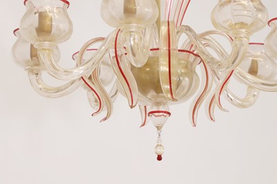 Lot 20 - A Murano clear and coloured glass chandelier