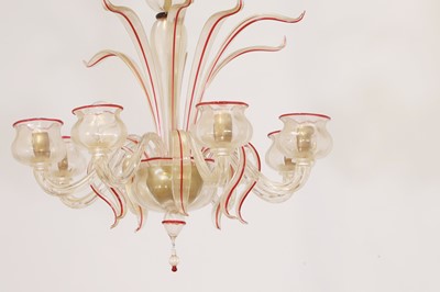 Lot 20 - A Murano clear and coloured glass chandelier