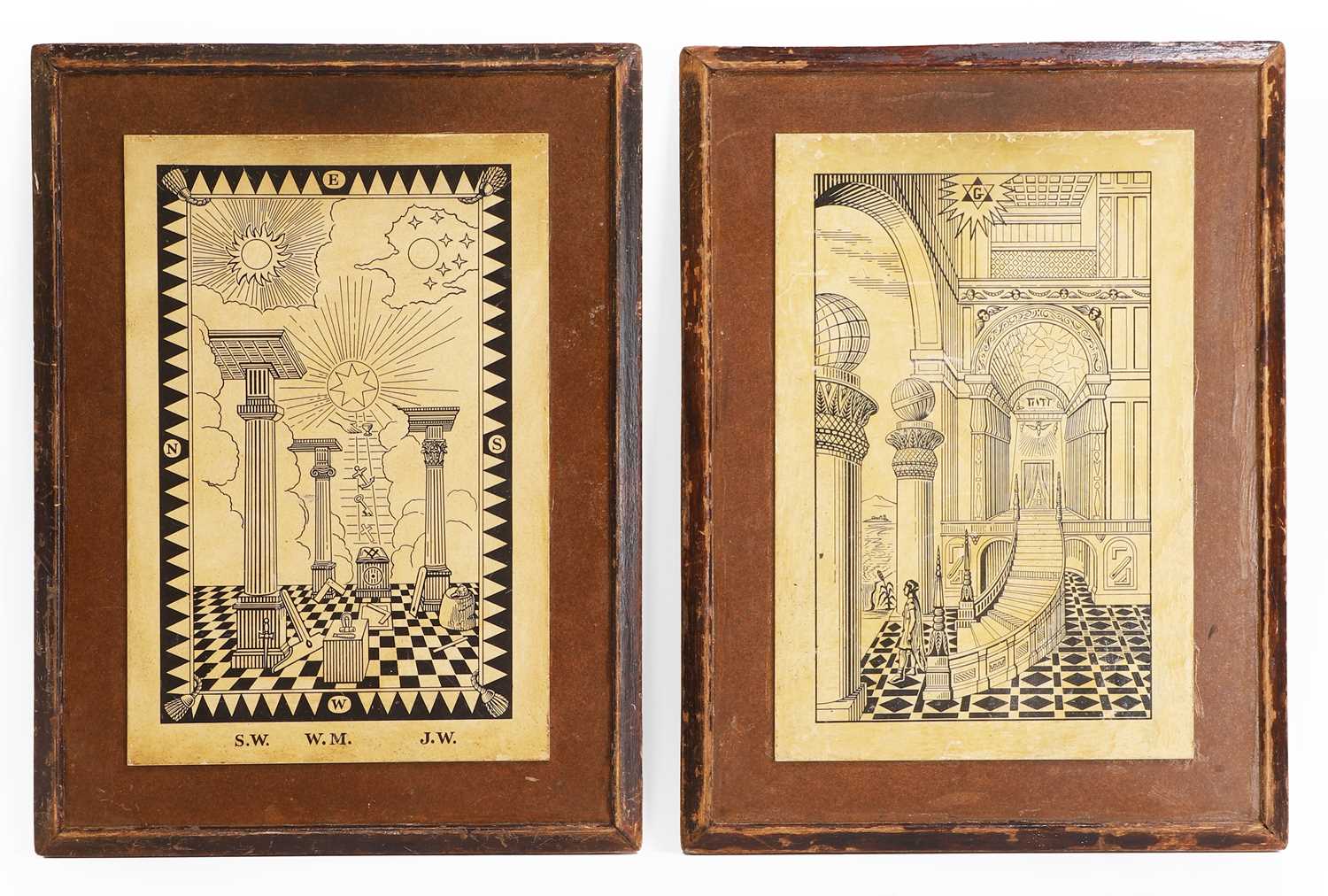 Lot 25 - A pair of unusual Masonic tracing boards