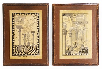 Lot 25 - A pair of unusual Masonic tracing boards
