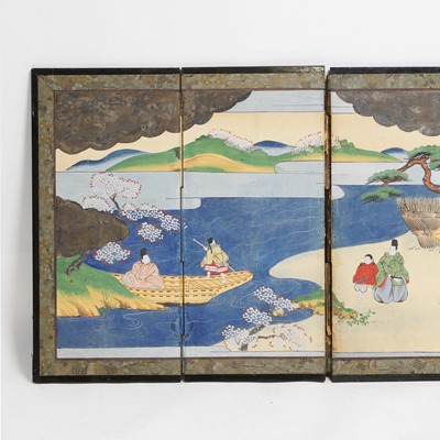 Lot 60 - A six-fold Japanese table screen