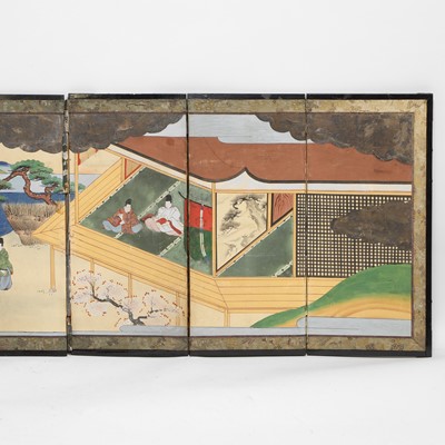 Lot 60 - A six-fold Japanese table screen