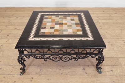 Lot 21 - A specimen marble-topped coffee table