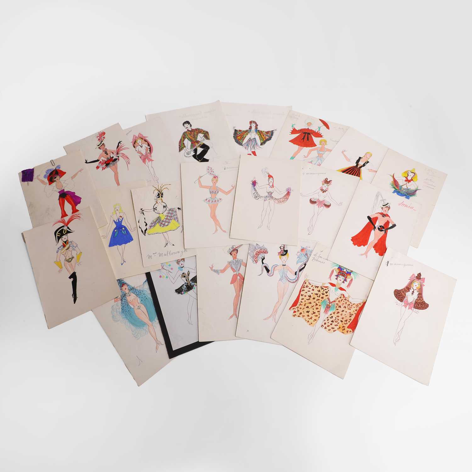 Lot 197 - A group of showgirl costume designs