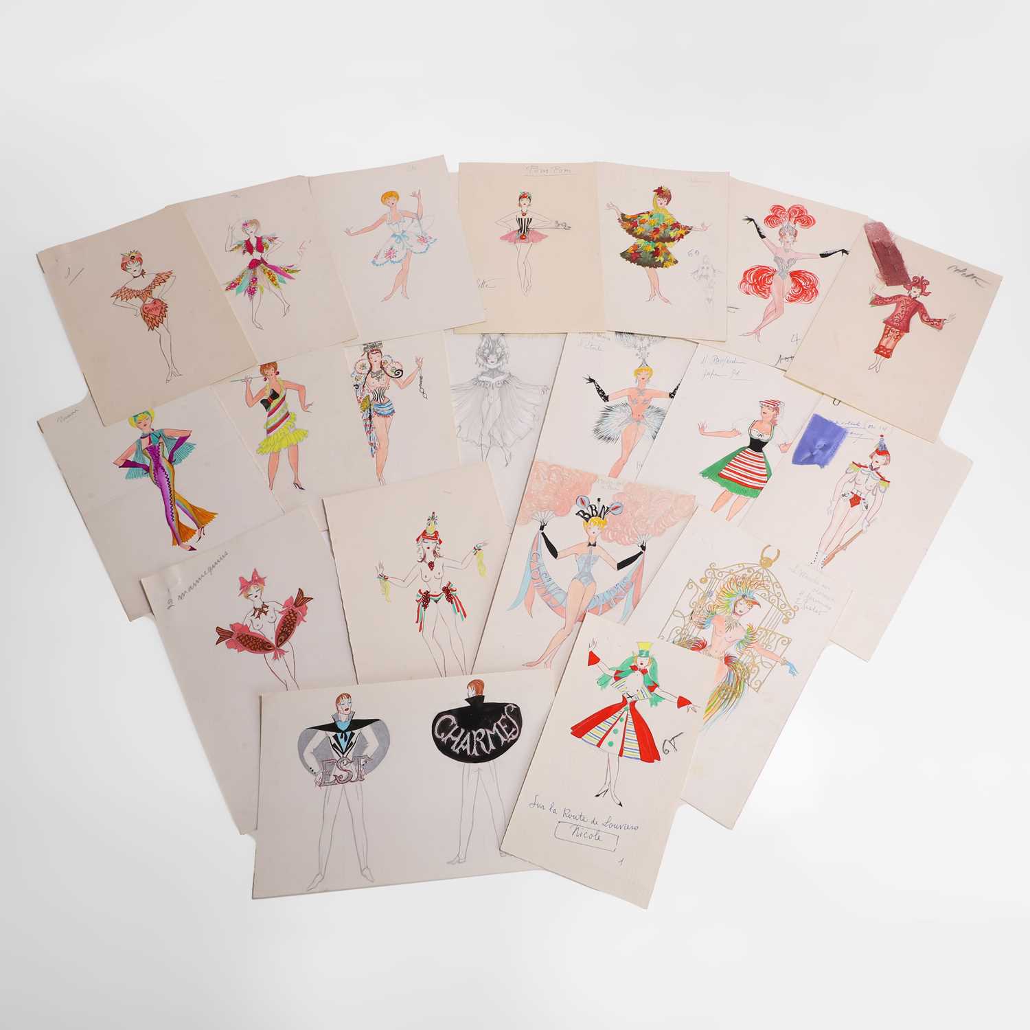 Lot 198 - A group of showgirl costume designs