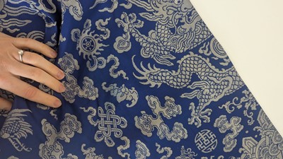 Lot 160 - A Chinese brocade-weave dragon robe
