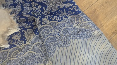 Lot 160 - A Chinese brocade-weave dragon robe
