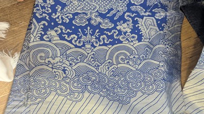 Lot 160 - A Chinese brocade-weave dragon robe