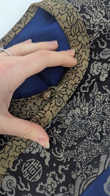 Lot 160 - A Chinese brocade-weave dragon robe