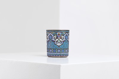 Lot 287 - A silver-gilt and cloisonné beaker