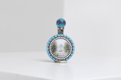 Lot 289 - A silver-gilt and cloisonné scent bottle