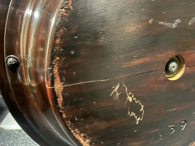 Lot 50 - A cased rosewood and brass-inlaid roulette wheel