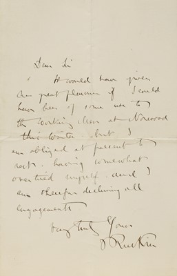 Lot 226 - John Ruskin (1819-1900)