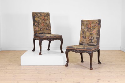 Lot 6 - A pair of George II mahogany side chairs