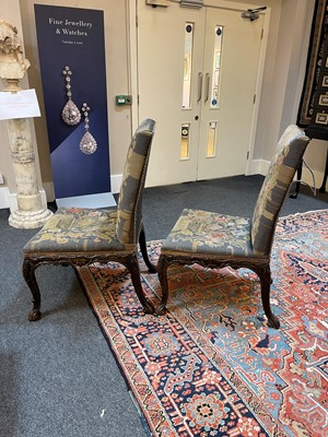 Lot 6 - A pair of George II mahogany side chairs