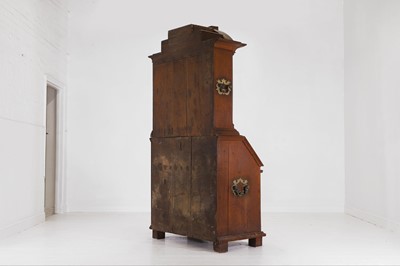 Lot 14 - An oak and walnut bureau cabinet