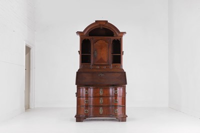 Lot An oak and walnut bureau cabinet
