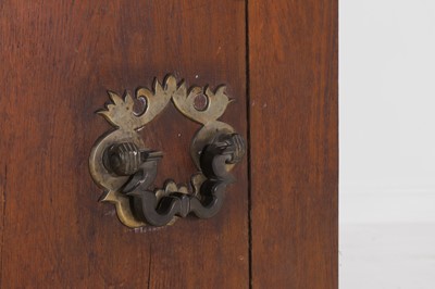 Lot 14 - An oak and walnut bureau cabinet
