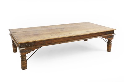 Lot 374 - An Indian hardwood low table