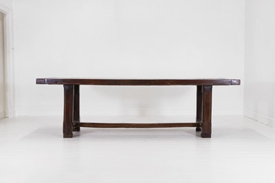 Lot 22 - An elm refectory table