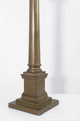 Lot 10 - A pair of brass column lamps