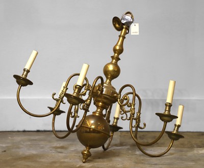 Lot 422A - A brass Flemish-style chandelier