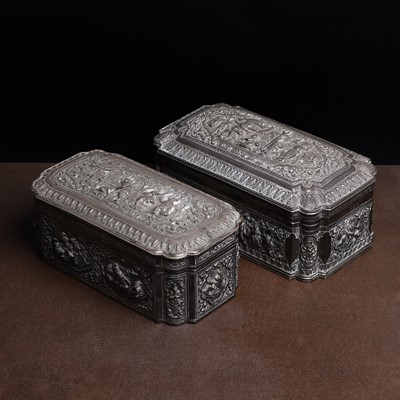 Lot 222 - Two Burmese silver caskets