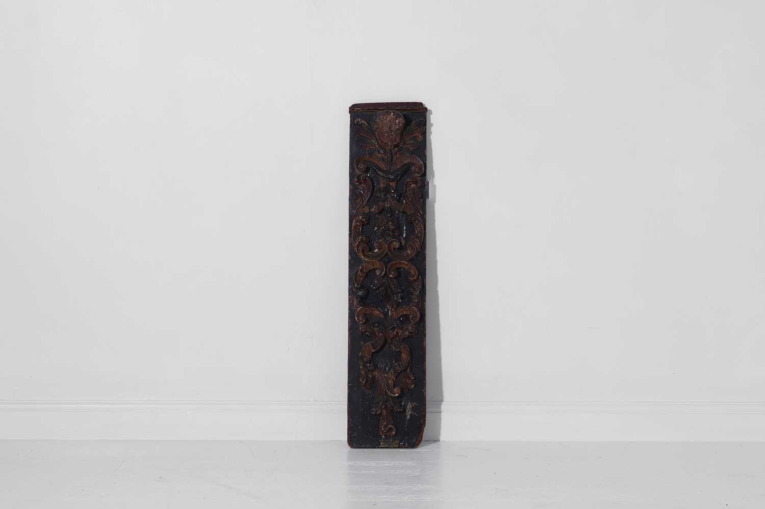 Lot 38 - A carved and painted pine pilaster