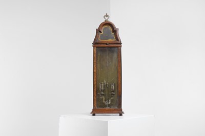 Lot 8 - A fruitwood-cased and brass candle lantern