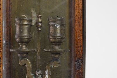 Lot 8 - A fruitwood-cased and brass candle lantern