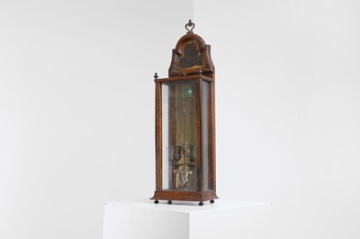 Lot 8 - A fruitwood-cased and brass candle lantern