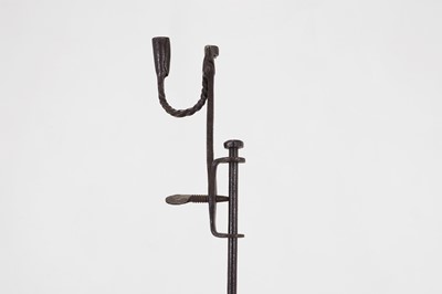 Lot 6 - A wrought-iron floor-standing rush light