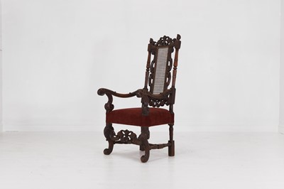 Lot 23 - A walnut armchair