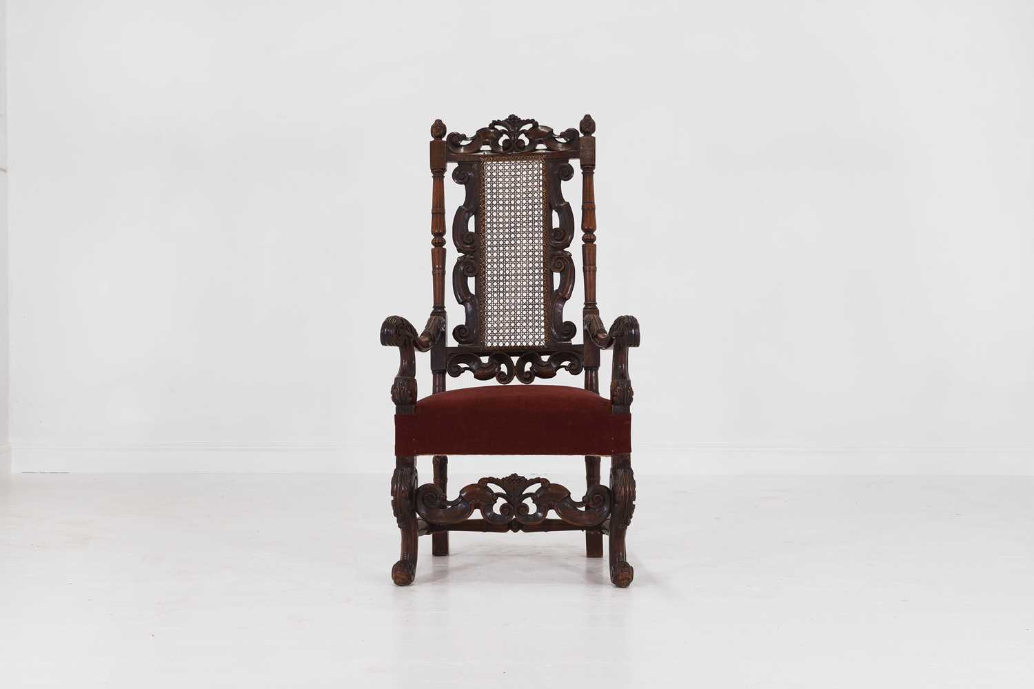 Lot 23 - A walnut armchair