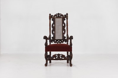 Lot 23 - A walnut armchair