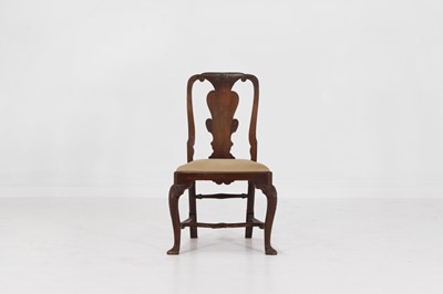 Lot 32 - A carved walnut side chair