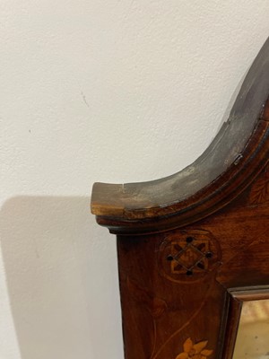 Lot 9 - A walnut, marquetry and mother-of-pearl inlaid wall mirror
