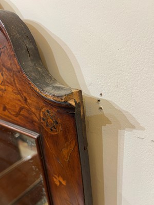 Lot 9 - A walnut, marquetry and mother-of-pearl inlaid wall mirror
