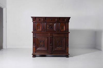 Lot 33 - A Charles II oak enclosed chest of drawers