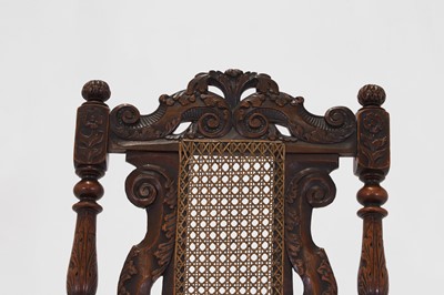 Lot 17 - A baroque-style carved walnut side chair