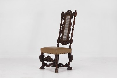 Lot 17 - A baroque-style carved walnut side chair