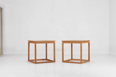 Lot 24 - A pair of golden oak side tables by Linley