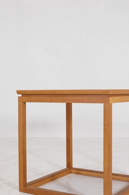 Lot 24 - A pair of golden oak side tables by Linley
